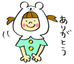 A white Riding bear Hood. sticker #7339386