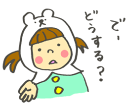 A white Riding bear Hood. sticker #7339393