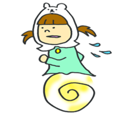 A white Riding bear Hood. sticker #7339394