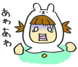 A white Riding bear Hood. sticker #7339396
