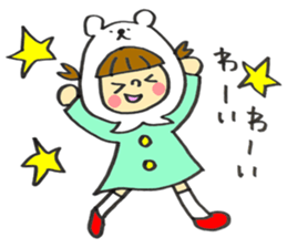 A white Riding bear Hood. sticker #7339400