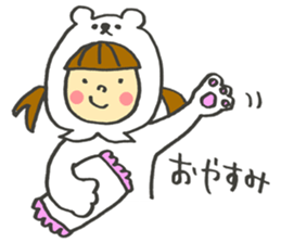 A white Riding bear Hood. sticker #7339403