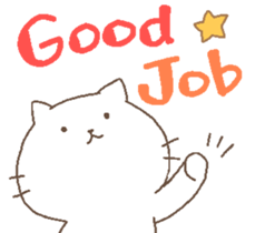 Cat with happy life. sticker #7341010