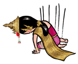 Samornsri: Thai traditional dress 1 sticker #7342320