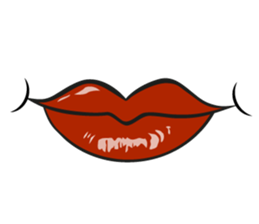 Comic cartoon-style women's lips sticker #7343124
