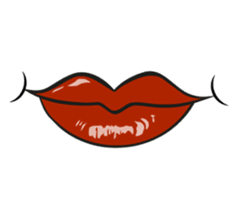 Comic cartoon-style women's lips sticker #7343124