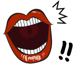 Comic cartoon-style women's lips sticker #7343125