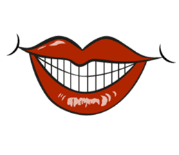 Comic cartoon-style women's lips sticker #7343129