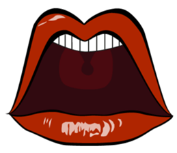Comic cartoon-style women's lips sticker #7343131