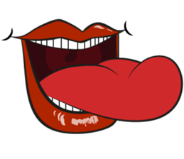 Comic cartoon-style women's lips sticker #7343132