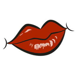 Comic cartoon-style women's lips sticker #7343133