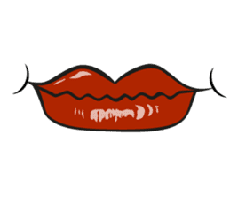 Comic cartoon-style women's lips sticker #7343134