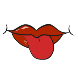 Comic cartoon-style women's lips sticker #7343135
