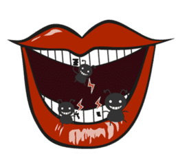 Comic cartoon-style women's lips sticker #7343150