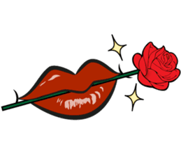 Comic cartoon-style women's lips sticker #7343152