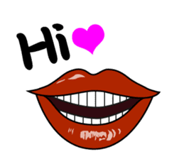 Comic cartoon-style women's lips sticker #7343154