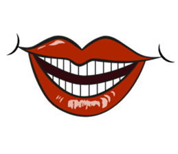 Comic cartoon-style women's lips sticker #7343160