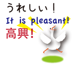 Duck speaks Japanese, Taiwanese,English sticker #7343789
