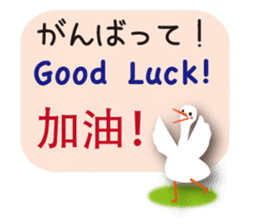 Duck speaks Japanese, Taiwanese,English sticker #7343790
