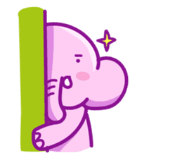 Pink smiley elephant sticker #7343805