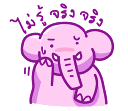 Pink smiley elephant sticker #7343809