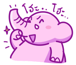 Pink smiley elephant sticker #7343812