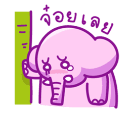 Pink smiley elephant sticker #7343814