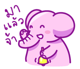 Pink smiley elephant sticker #7343821