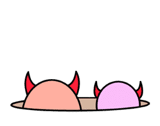 Cute and ugly angels,debils sticker #7343995