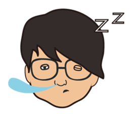 The boy wearing black glasses sticker #7345567