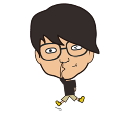 The boy wearing black glasses sticker #7345570