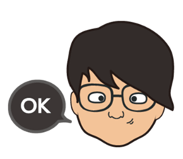 The boy wearing black glasses sticker #7345573