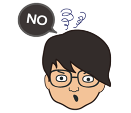 The boy wearing black glasses sticker #7345574