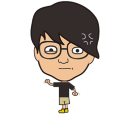 The boy wearing black glasses sticker #7345577