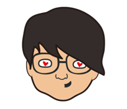 The boy wearing black glasses sticker #7345583