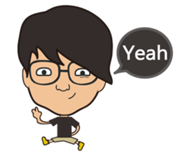 The boy wearing black glasses sticker #7345584