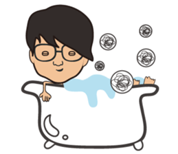 The boy wearing black glasses sticker #7345591