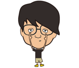 The boy wearing black glasses sticker #7345595