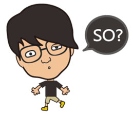 The boy wearing black glasses sticker #7345596