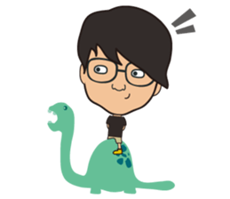 The boy wearing black glasses sticker #7345602