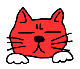 Red Cat in a bad mood sticker #7348404