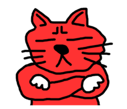 Red Cat in a bad mood sticker #7348405