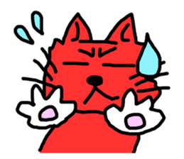 Red Cat in a bad mood sticker #7348406