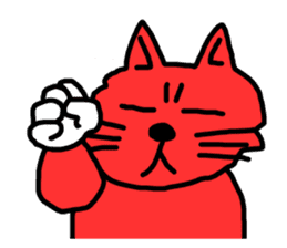 Red Cat in a bad mood sticker #7348407