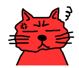 Red Cat in a bad mood sticker #7348408