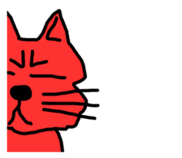 Red Cat in a bad mood sticker #7348409