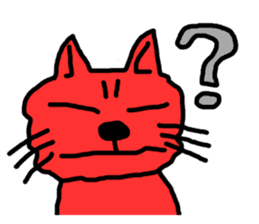 Red Cat in a bad mood sticker #7348410