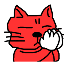 Red Cat in a bad mood sticker #7348411