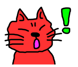 Red Cat in a bad mood sticker #7348412
