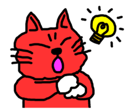 Red Cat in a bad mood sticker #7348413